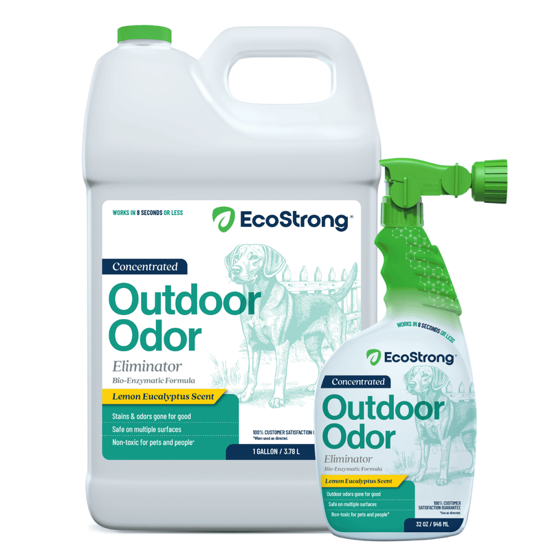 EcoStrong Outdoor Odor Eliminator Pet & Animal > Outdoor Odor White Smoke 32 oz Sprayer Bottle and 1 Gallon Refill