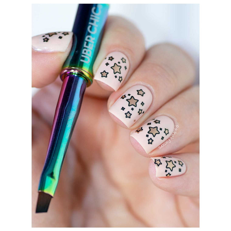 UberChic Beauty Rainbow Angled Clean Up Brush Brush