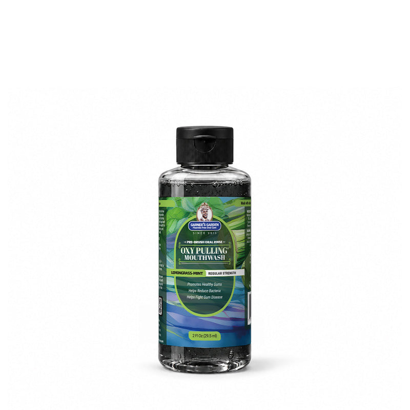 Garner's Garden Travel Sized Oxy Pulling Mouthwash | Activated Charcoal | H2O2 Oral Care White Smoke Lemongrass Mint / Normal / 2 oz
