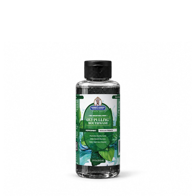 Garner's Garden Travel Sized Oxy Pulling Mouthwash | Activated Charcoal | H2O2 Oral Care White Smoke Peppermint / Normal / 2 oz