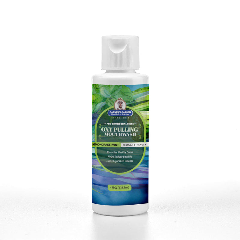 Garner's Garden Oxy Pulling Mouthwash | Activated Charcoal | H2O2 Oxy Pulling White Smoke Lemongrass - Mint / Normal / 4 oz (try me)