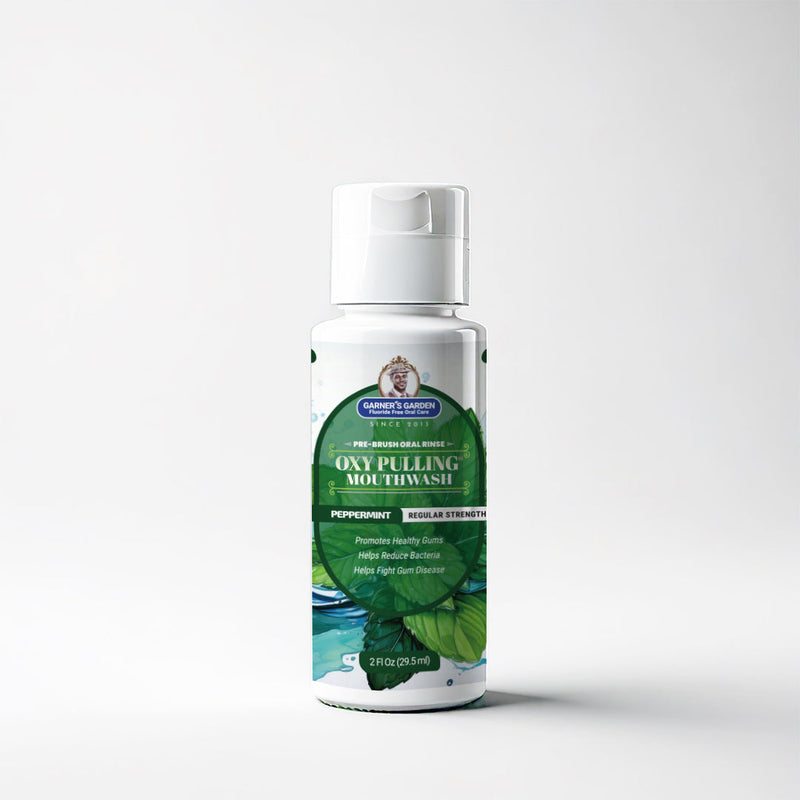 Garner's Garden Travel Sized Oxy Pulling Mouthwash | Activated Charcoal | H2O2 Oral Care Lavender Peppermint / Normal / 2 oz,Peppermint / Normal / 4 oz,Peppermint / Sensitive Formula / 2 oz,Peppermint / Sensitive Formula / 4 oz,Cinna-Mint / Normal / 2 oz,Cinna-Mint / Normal / 4 oz,Cinna-Mint / Sensitive Formula / 2 oz,Cinna-Mint / Sensitive Formula /
