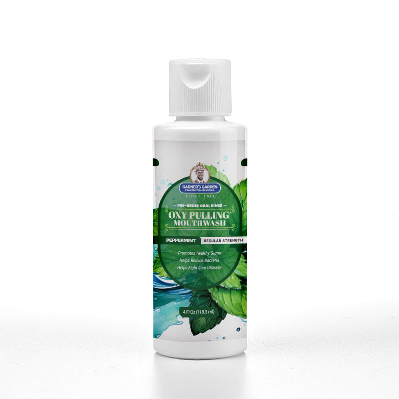 Garner's Garden Travel Sized Oxy Pulling Mouthwash | Activated Charcoal | H2O2 Oral Care White Smoke Peppermint / Normal / 4 oz