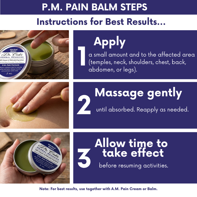 COLEHERBALS LLC 24 - Dr. Cole’s P.M. Pain Herbal Balm Herbal Midnight Blue