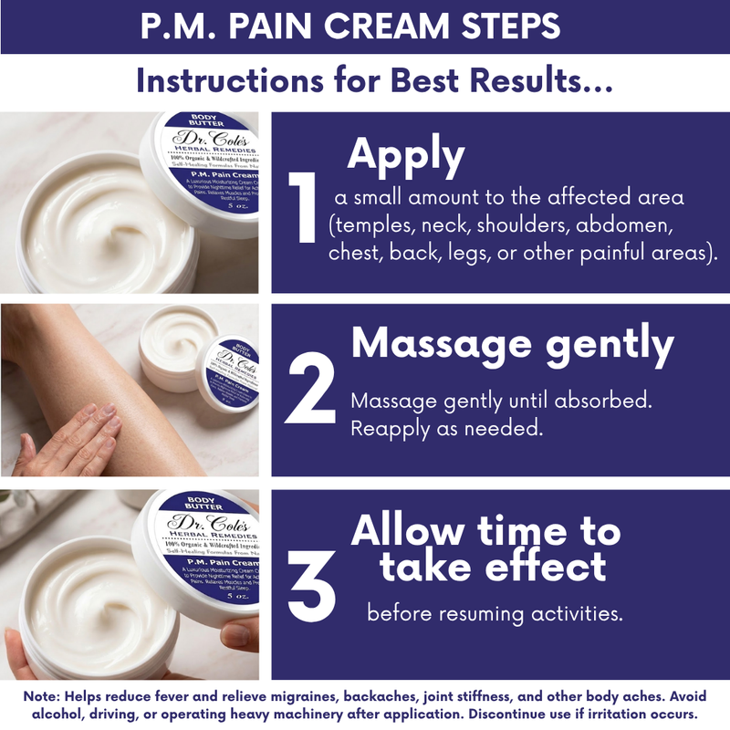 COLEHERBALS LLC 25 - Dr. Cole's P.M. Pain Cream Herbal Midnight Blue