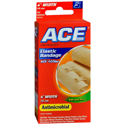 ACE ACE Brand Elastic Bandage with Metal Clips, 4-Inch Width – Moderate Support & Compression Wrap First Aid