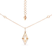 Bids.com 14K Yellow Gold 1/4 Cttw Diamond Double Triangle Geometric 18" Pendant Necklace (G-H Color, SI1-SI2 Clarity) Necklaces