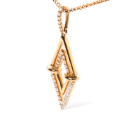 Bids.com 14K Yellow Gold 1/4 Cttw Diamond Double Triangle Geometric 18" Pendant Necklace (G-H Color, SI1-SI2 Clarity) Necklaces