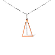 Bids.com 14K Rose and White Gold 1/8 Cttw Diamond Windchime 18" Pendant Necklace (G-H Color, SI1-SI2 Clarity) Necklaces