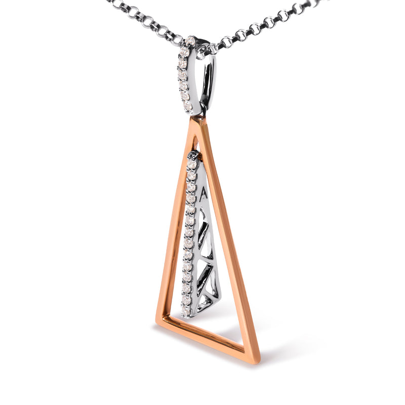 Bids.com 14K Rose and White Gold 1/8 Cttw Diamond Windchime 18" Pendant Necklace (G-H Color, SI1-SI2 Clarity) Necklaces