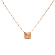 Bids.com 14K Yellow Gold 1/4 Cttw Diamond Matte Finished Pyramid Pendant Necklace (G-H Color, SI1-SI2 Clarity) - 18 Inches Necklaces