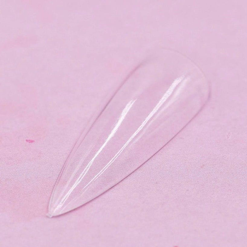 Red Iguana LLC Soft Gel Long Stiletto Tips / Full Cover Clear Nail Tips