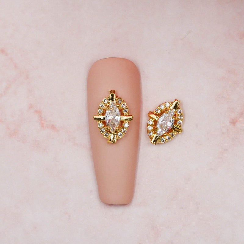 Red Iguana LLC 4 Point Oval Diamond Charm #07 Charm