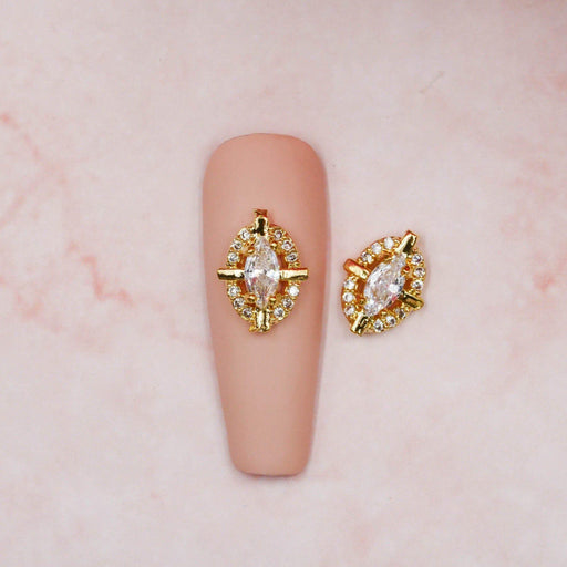 Red Iguana LLC 4 Point Oval Diamond Charm #07 Charm