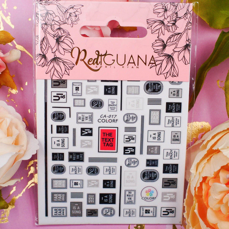 Red Iguana LLC Text Stickers (CA-017) Stickers