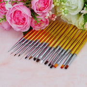 Red Iguana LLC Set of 16 Brushes Nail Art Brush