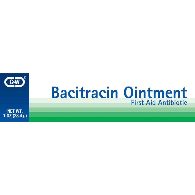 G & W Bacitracin First Aid Antibiotic Ointment - 500 units/gm, 1 oz (28.4g) Tube First Aid