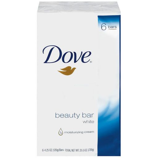 Dove Dove Original Beauty Bar Soap with 1/4 Moisturizing Cream, White, 6 Bars Bath & Body