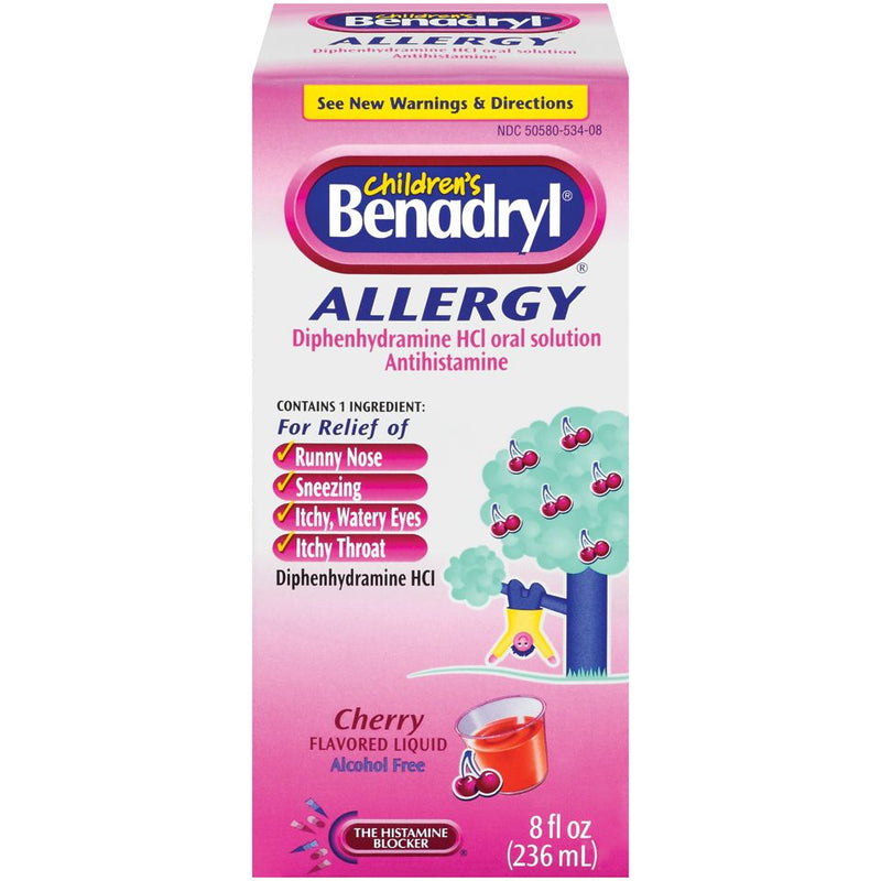 Children's Benadryl Children's Benadryl Dye-Free Allergy Liquid - 12.5mg - Cherry Flavor - 8 fl oz Medicine & Drugs