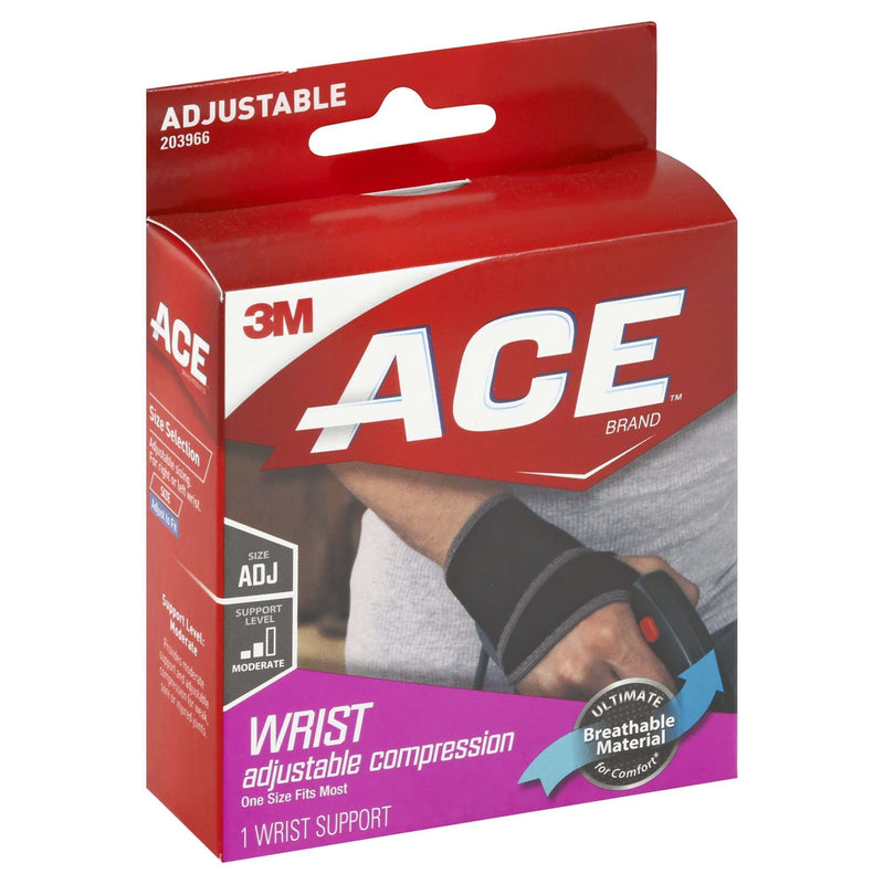 ACE ACE Wrist Support 203966, One Size Adjustable First Aid White Smoke