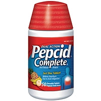 Pepcid Pepcid Complete Acid Reducer + Antacid Tropical Fruit Chewable Tablets Medicine & Drugs