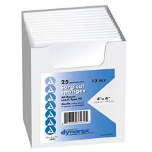 Dynarex Dynarex Gauze Sponge 4 X 4 Inch 12-Ply Sterile 3343, Box Of 1 Sponges & Scouring Pads