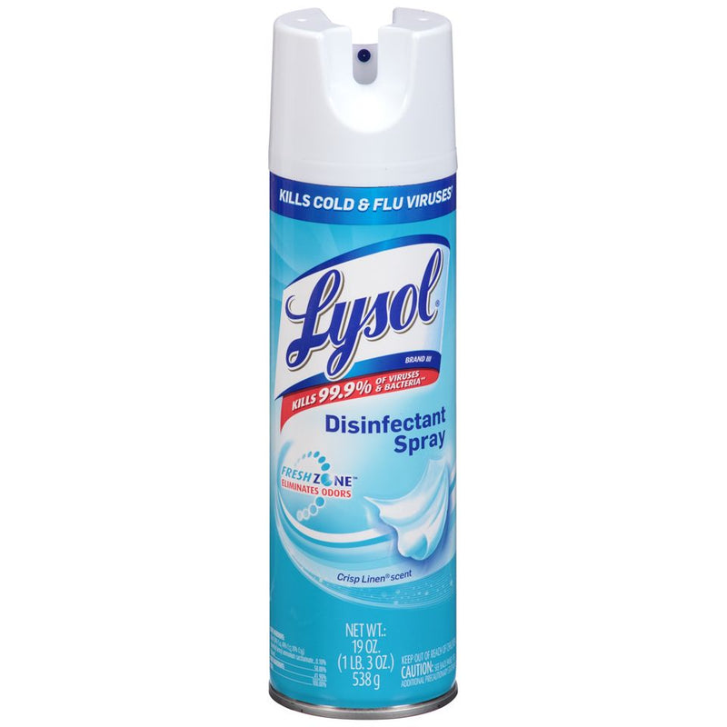 Lysol Lysol Disinfectant Spray, Crisp Linen Scent, 19 Oz Aerosol Spray Household Disinfectants