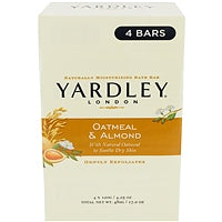 Yardley Yardley London Oatmeal & Almond Bar Soap, 4.0 oz (4-Pack) Bath & Body