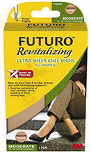 Futuro FUTURO Revitalizing Ultra Sheer Knee Highs for Women, Mild Compression 15-20 mmHg, Nude, Large, 1 Pair Health & Beauty