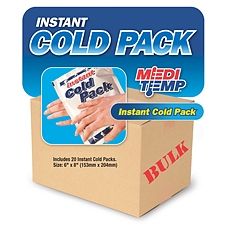 Medi Temp Instant Cold Pack 20-Pack: Quick Activation Ice Packs for Emergency & Travel Hot & Cold Therapies