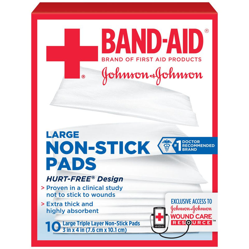 Band-Aid Brand Band-Aid Brand Hurt-Free Non-Stick Pads – Large (10 Count) First Aid