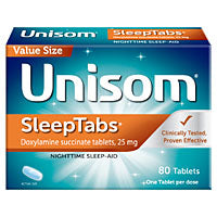 Unisom Unisom SleepTabs Nighttime Sleep Aid, 25mg Doxylamine Succinate, 80 Count Sleeping Aids