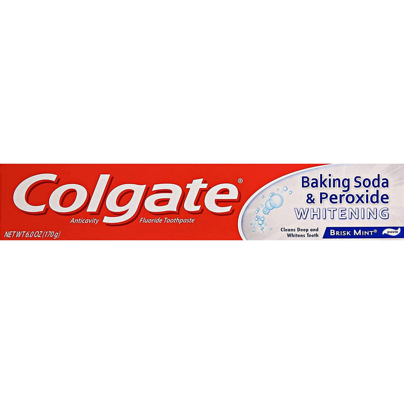 Colgate Colgate Brisk Mint Fluoride Toothpaste, Anticavity, Whitening, Baking Soda & Peroxide, Paste Toothpaste