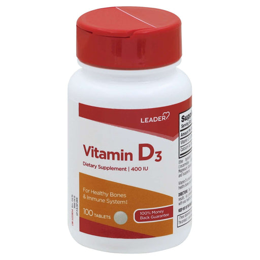 Leader Leader vitamin d3 400iu tablets 100 ct , tablets Vitamins & Supplements