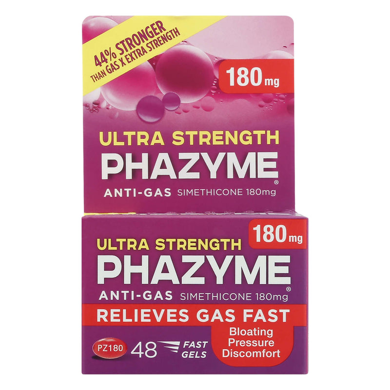 Phazyme Phazyme Ultra Strength Gas & Bloating Relief, Works In Minutes, 48 Fast Gels Health & Beauty