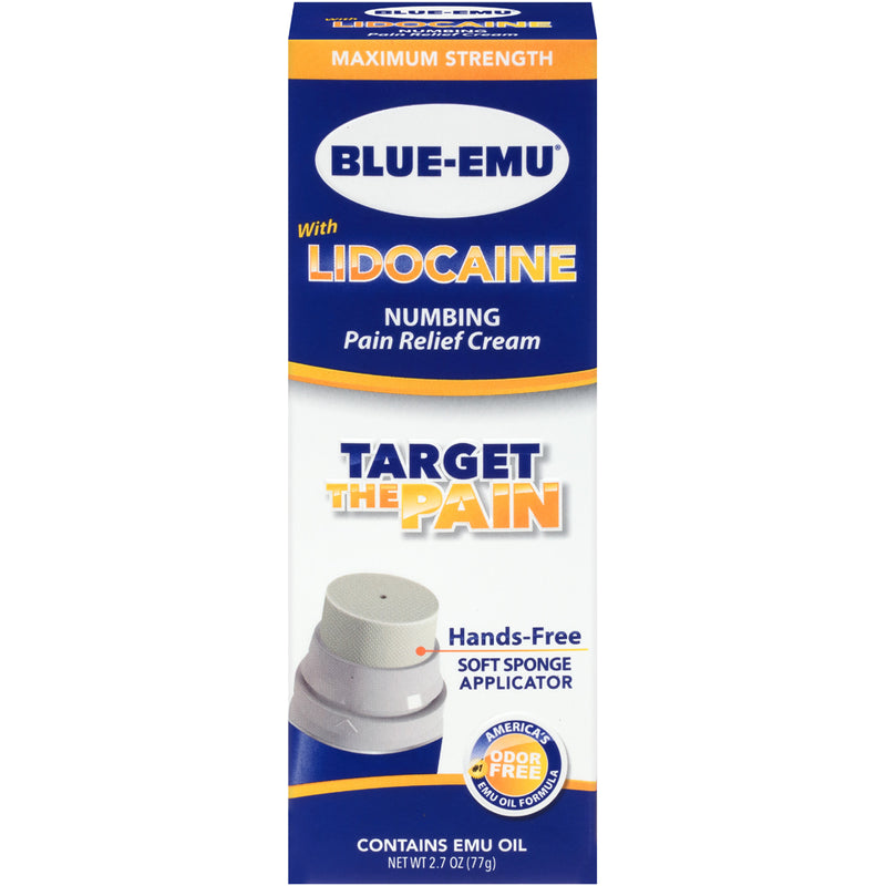 Blue-Emu Blue-Emu - Lidocaine Numbing Pain Relief Cream, Maximum Strength 0.25 Oz Medicine & Drugs White Smoke