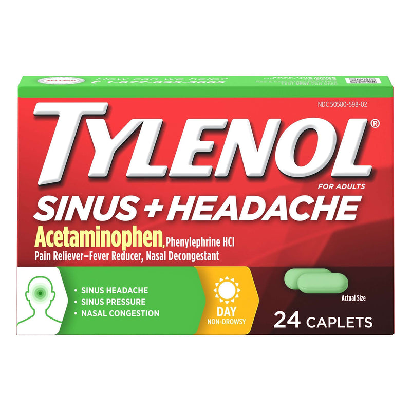 Tylenol Tylenol Sinus + Headache Daytime, Non-Drowsy Pain & Congestion, 24 ct Medicine & Drugs White Smoke