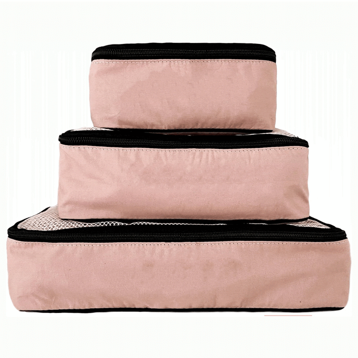 Bag-All - Cotton Packing Cubes, 3-Pack Pink/Blush