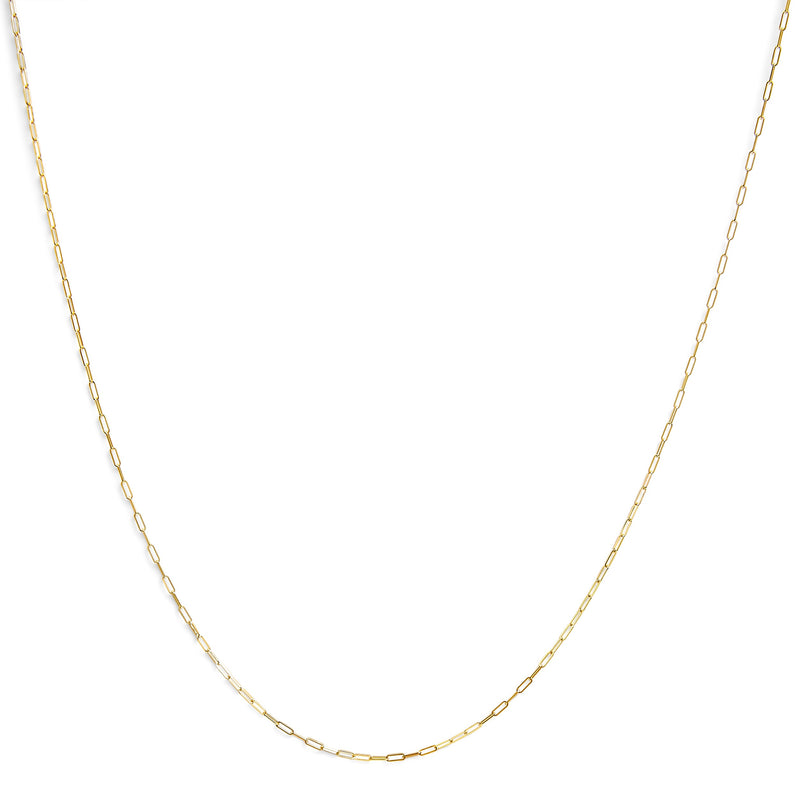 Bids.com Unisex Solid 14K Yellow Gold 1.5mm Paperclip Chain Necklace - 18 Inches Necklaces