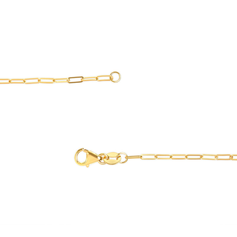 Bids.com Unisex Solid 14K Yellow Gold 1.5mm Paperclip Chain Necklace - 18 Inches Necklaces