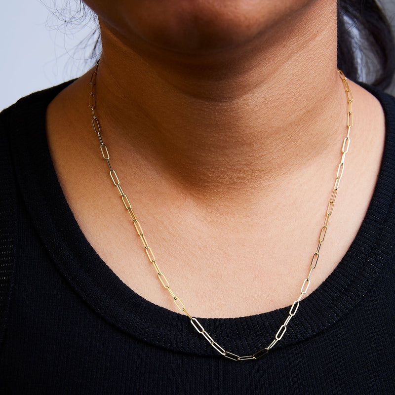 Bids.com Solid 14K Yellow Gold 2.5mm Paperclip Chain Necklace Unisex 18" Inches Necklaces