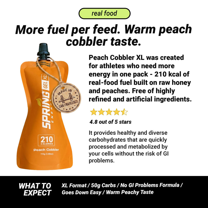 myspringenergy Peach Cobbler Gel XL 210 Kcal Gel White Smoke 1 pack,10 pack