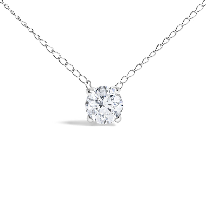 Bids.com 14K White Gold Floating 1/2 Cttw Lab Grown Diamond Solitaire Pendant Necklace - 18" Inches Necklaces