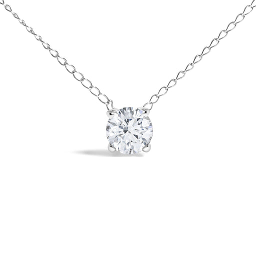 Bids.com 14K White Gold Floating 1/2 Cttw Lab Grown Diamond Solitaire Pendant Necklace - 18" Inches Necklaces