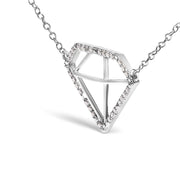 Bids.com .925 Sterling Silver 1/7 Cttw Lab Grown Diamond Diamond Shaped Pendant Necklace - Size 18 Inches Necklaces