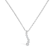 Bids.com .925 Sterling Silver 1/4 Cttw Lab Grown Diamond Journey Pendant Necklace - 18" Inches Necklaces