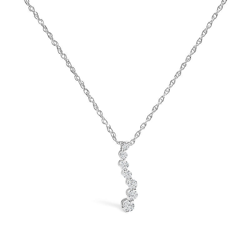 Bids.com .925 Sterling Silver 1/4 Cttw Lab Grown Diamond Journey Pendant Necklace - 18" Inches Necklaces