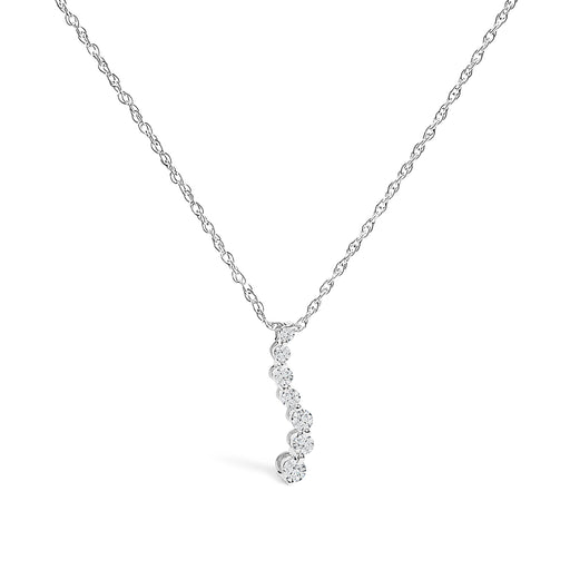 Bids.com .925 Sterling Silver 1/4 Cttw Lab Grown Diamond Journey Pendant Necklace - 18" Inches Necklaces