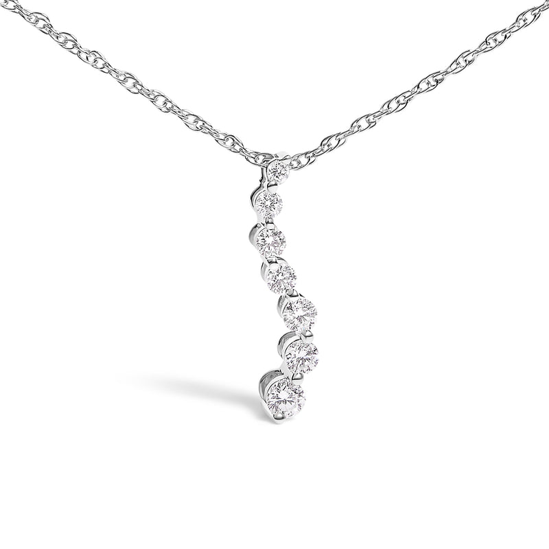 Bids.com .925 Sterling Silver 1/4 Cttw Lab Grown Diamond Journey Pendant Necklace - 18" Inches Necklaces