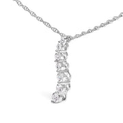 Bids.com .925 Sterling Silver 1/4 Cttw Lab Grown Diamond Journey Pendant Necklace - 18" Inches Necklaces